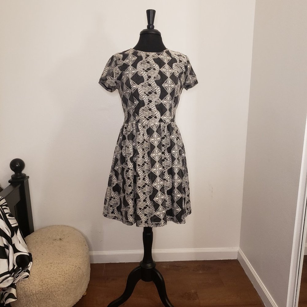 Black and White Lace Mini Dress